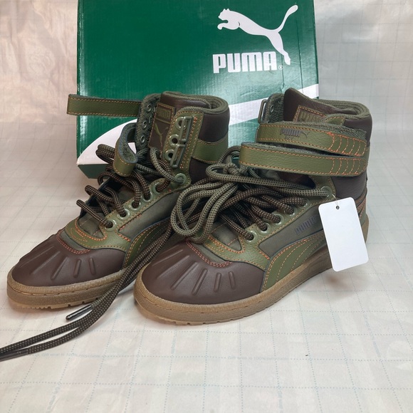 Puma Sky II Hi Duck Boot Olive Brown Classic (362891 02) 2 Strap Size 4 - Picture 2 of 10